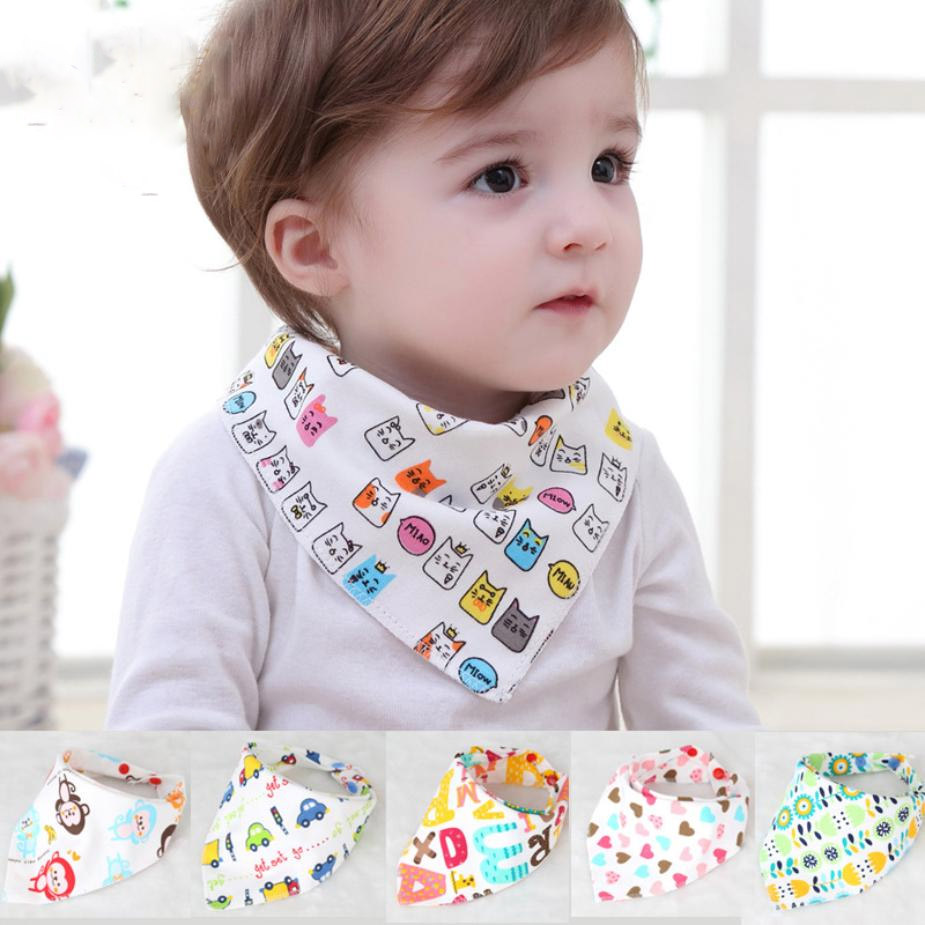 Bộ 5 yếm tam giác 2 lớp có cúc bấm cho bé