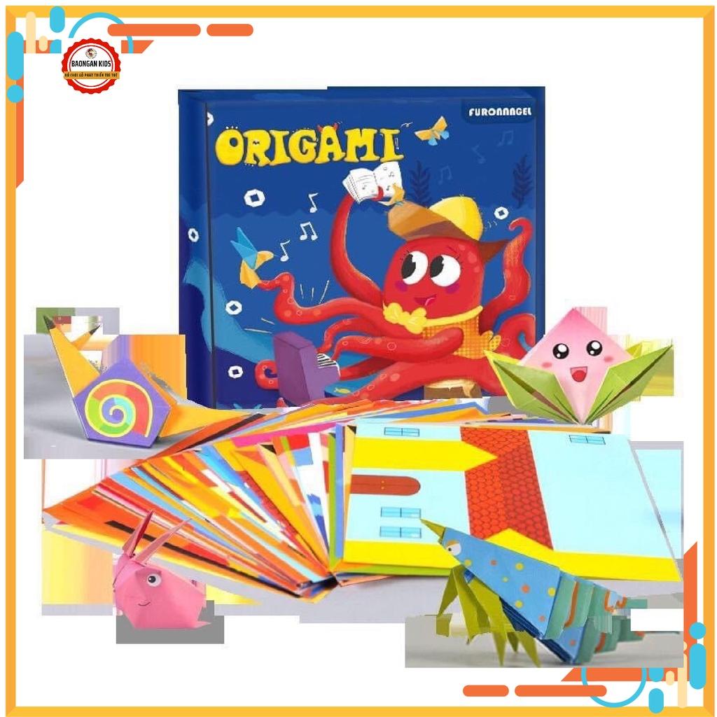 BỘ GẤP GIẤY FUN ORIGAMI 144 TỜ GIẤY IN MÀU SẮC NÉT  / BỘ ĐỒ CHƠI GẤP GIẤY BẠCH TUỘC