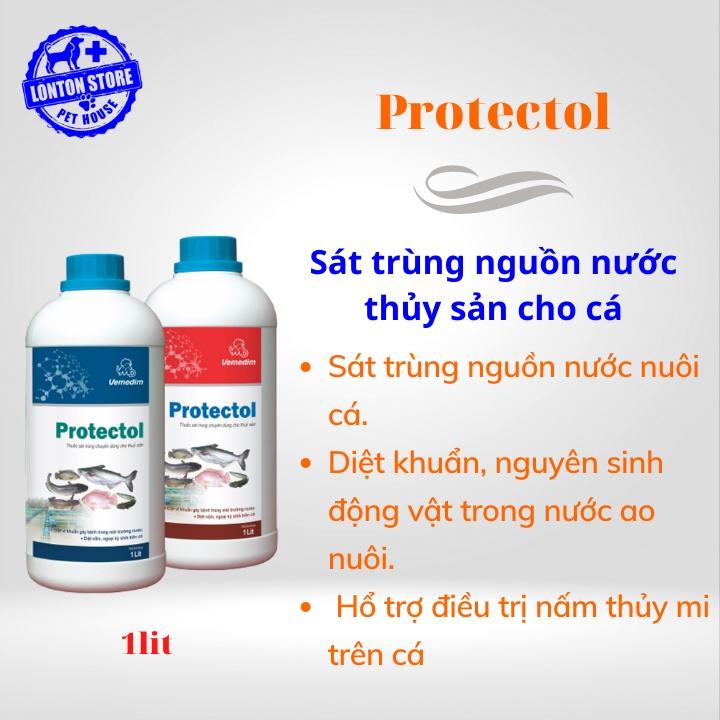 Protectol Cá - dùng diệt nấm, nguyên sinh động vật trong môi trường nước nuôi cá, chai 1lit
