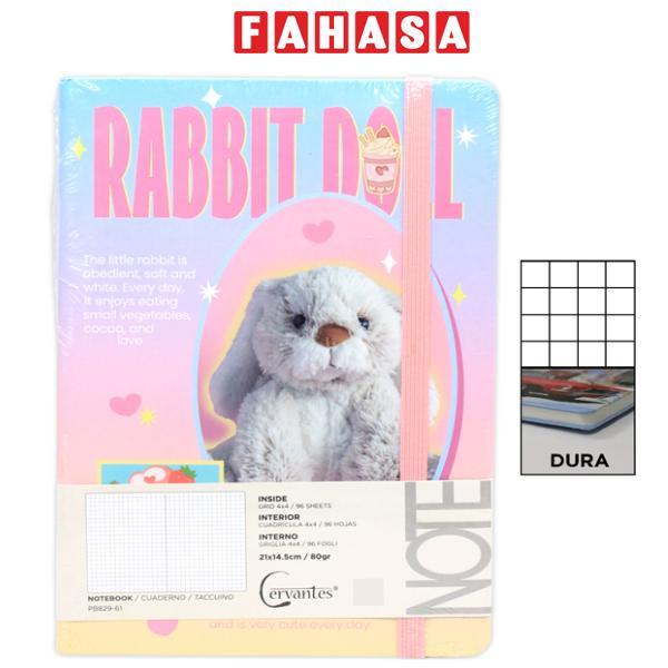 Sổ Ghi Chú A5 - Kẻ Ô Vuông - 192 Trang 80gsm - Cervantes PB829-61 - Rabbit Doll
