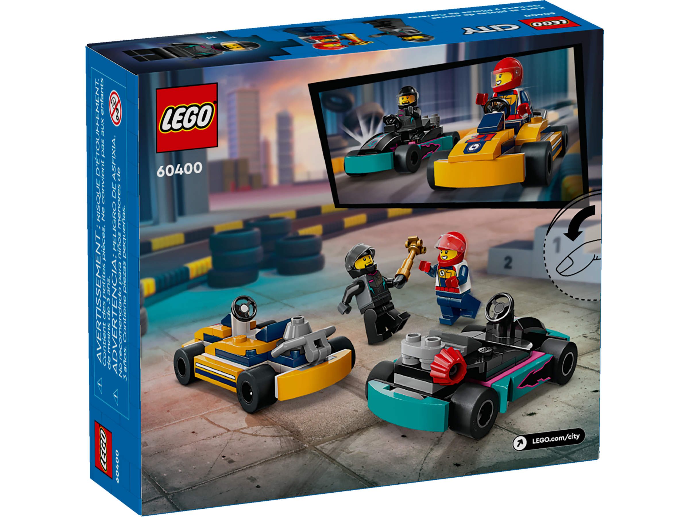 Đồ Chơi Lắp Ráp Bộ Đôi Xe Đua Go-Karts - Go-Karts And Race Drivers - Lego City 60400 (99 Mảnh Ghép)