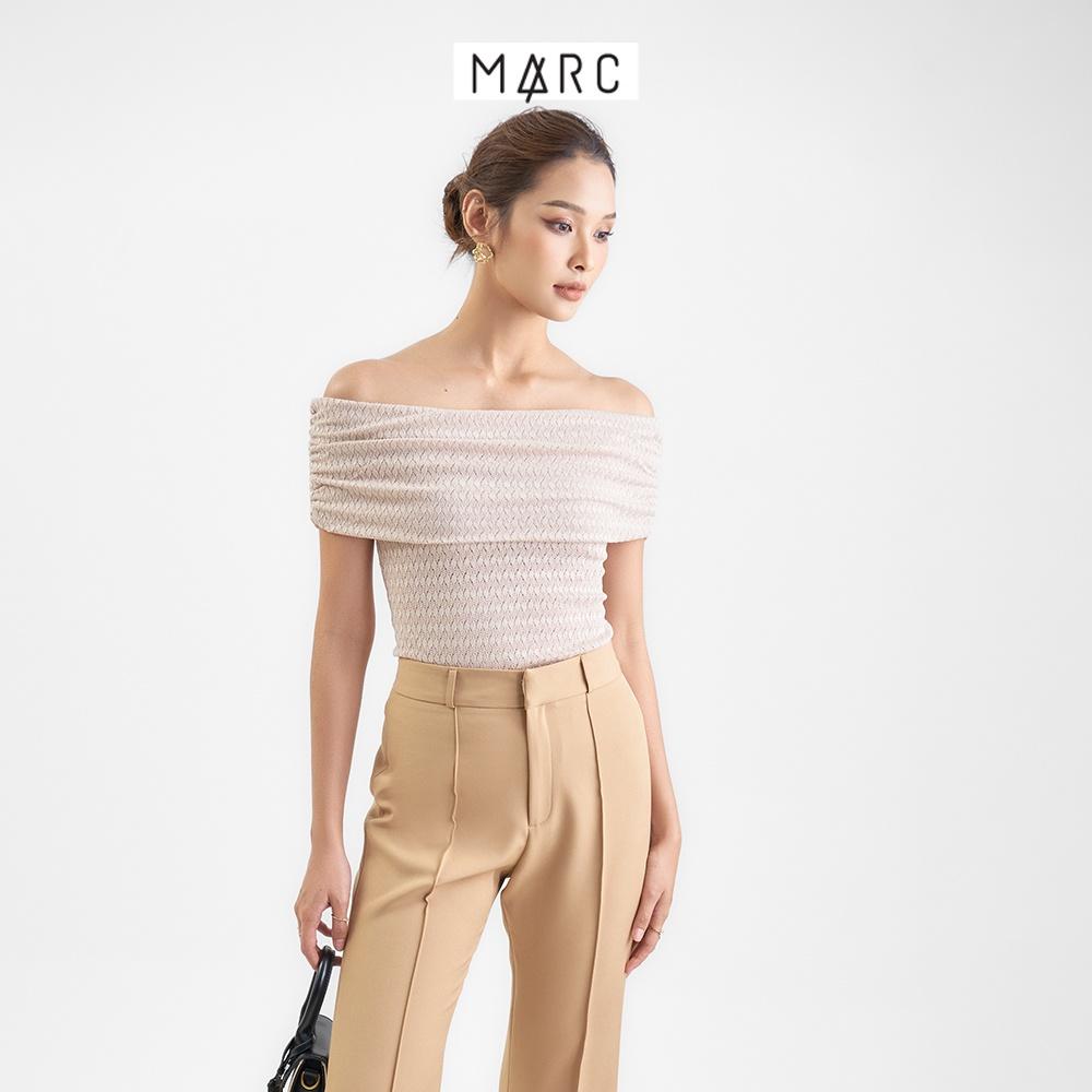 Áo kiểu nữ MARC FASHION form ôm bẹt vai nhún thun TRST111422