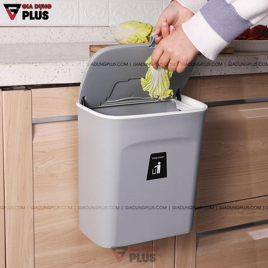 Thùng rác treo tủ bếp nắp đậy thông minh đậy kín bằng nhựa PP cao cấp - Vimora
