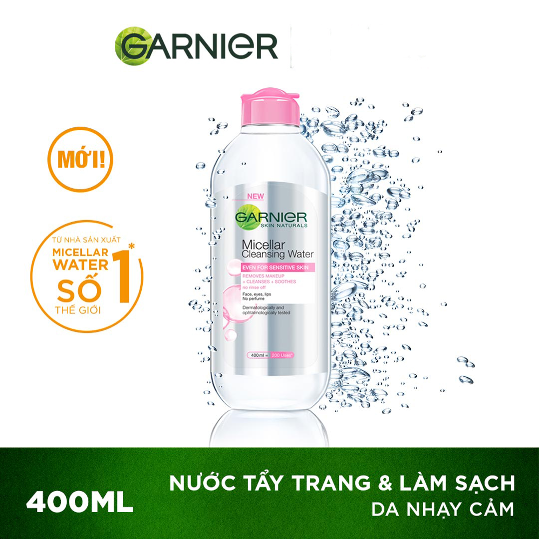 Nước Tẩy Trang Garnier Dành Cho Da Nhạy Cảm Micellar Cleansing Water For Sensitive Skin 400ml