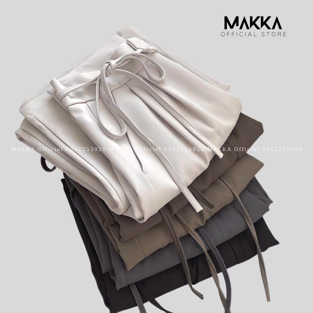 Quần Ống Rộng MAKKA cạp cao thắt dây cực xinh, quần tây công sở suông dài MAKKA