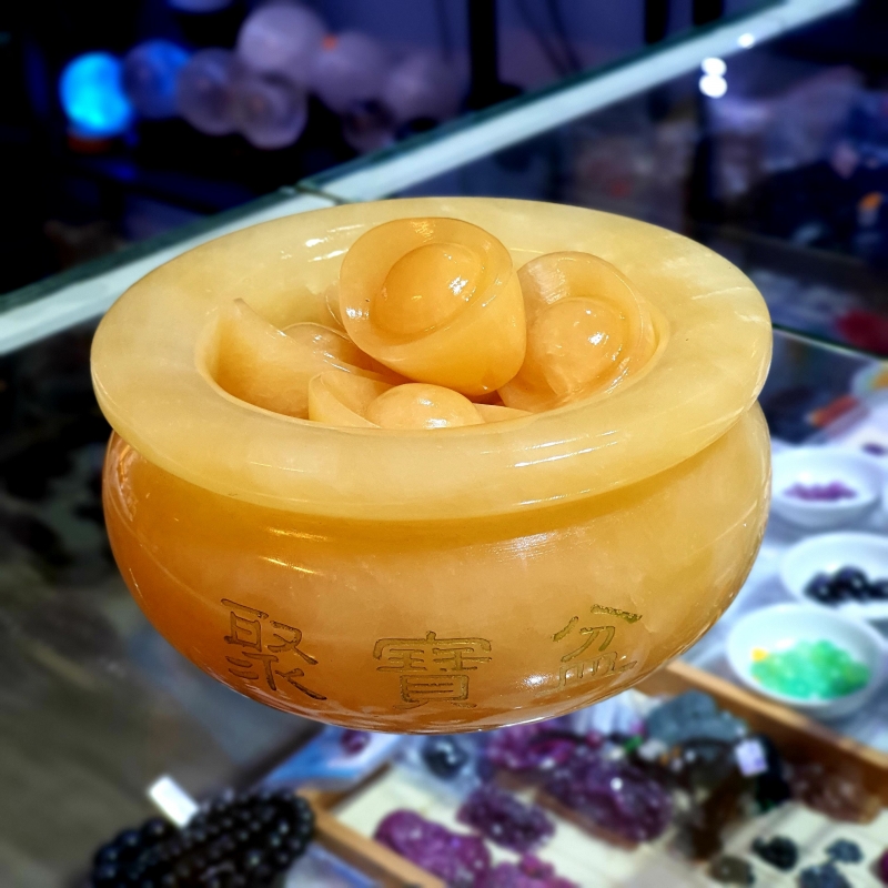 Bát Tụ Bảo Đá Ngọc Hoàng Long Thiên Nhiên Size Lớn - BTBCT0001