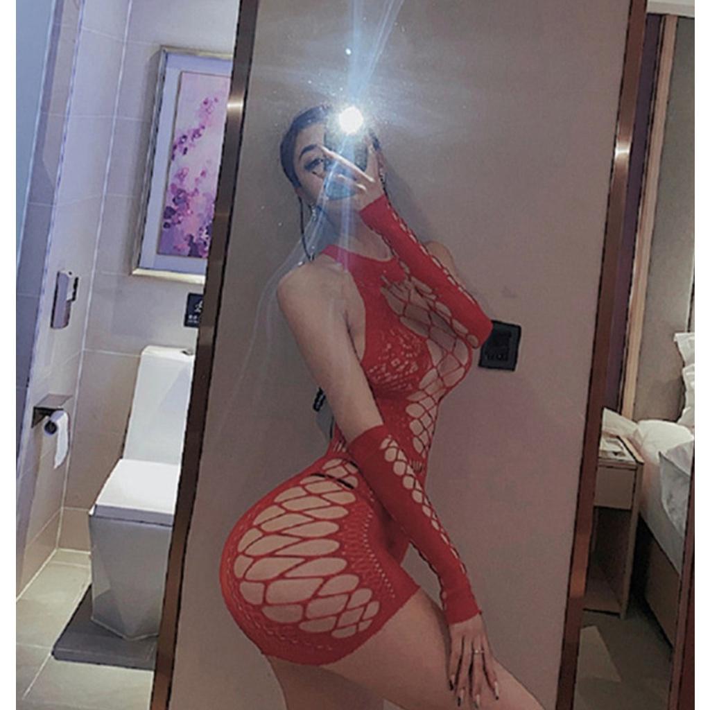 Váy Body Lưới Sexy Kèm Găng Tay Quyến Rũ