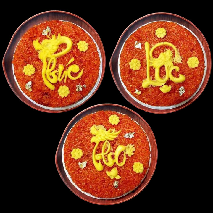 Bộ 3 khuôn silicon làm bánh, rau câu, socola, ép xôi Phúc Lộc Thọ