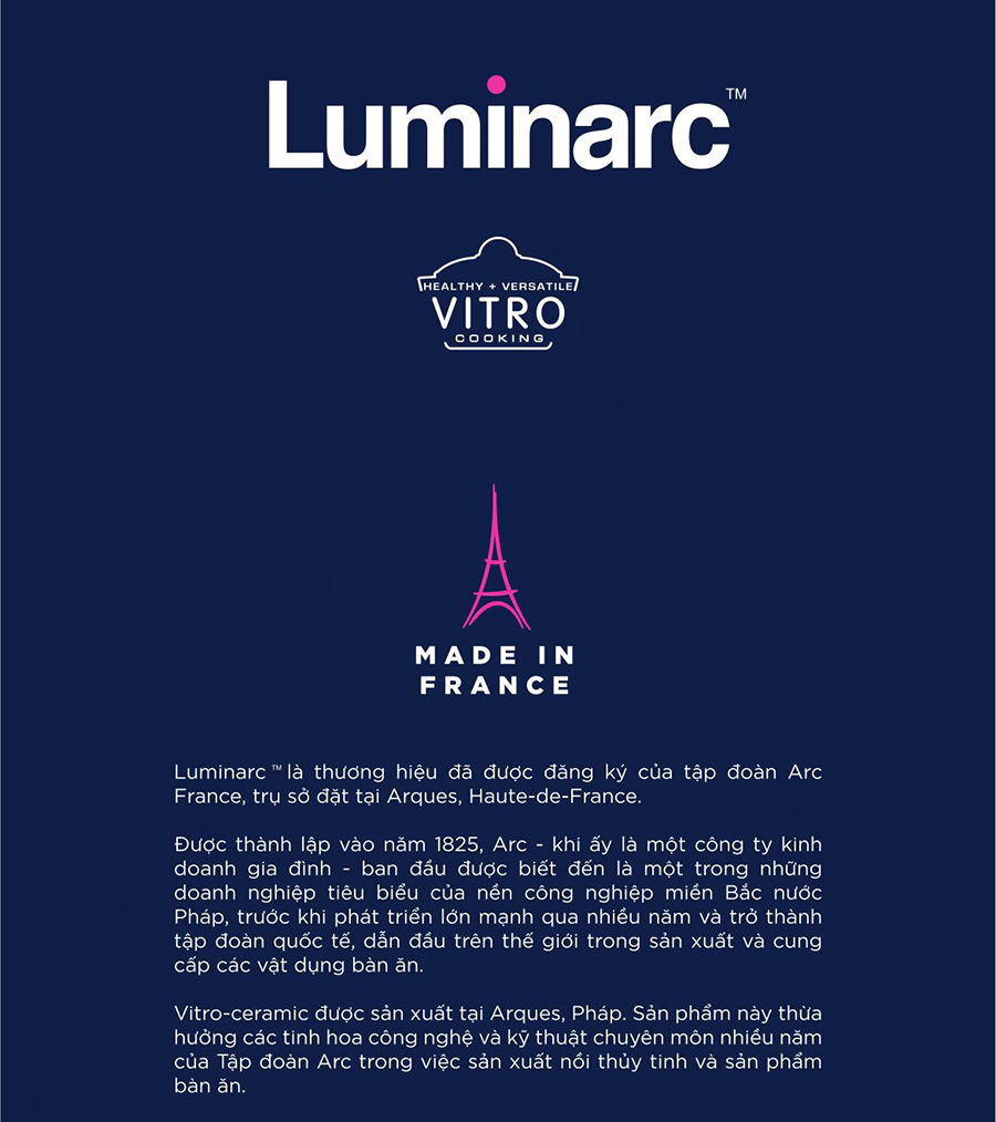 Bộ 2 Nồi Thủy Tinh Luminarc Vitro Amberline Granite 1.5l - 3l