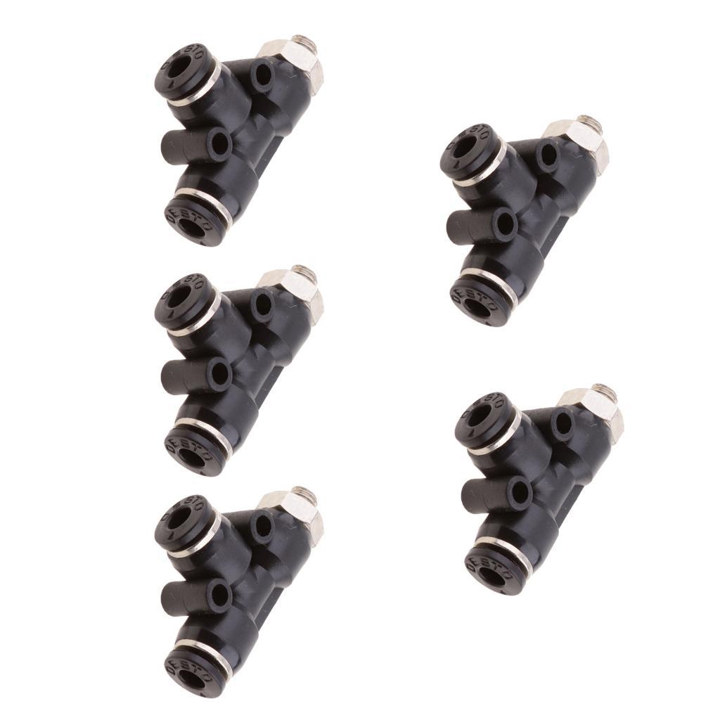 5 Pieces Air Water Line Hose Tube Triple Push In Pneumatic Fitting 4MM 6MM 8MM