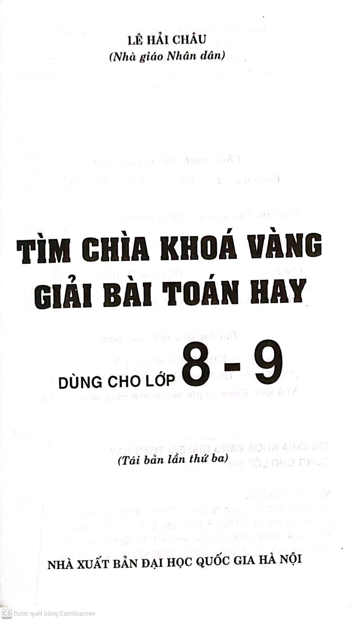 Tìm Chìa Khoá Vàng Giải Bài Toán Hay Dùng Cho Lớp 8-9