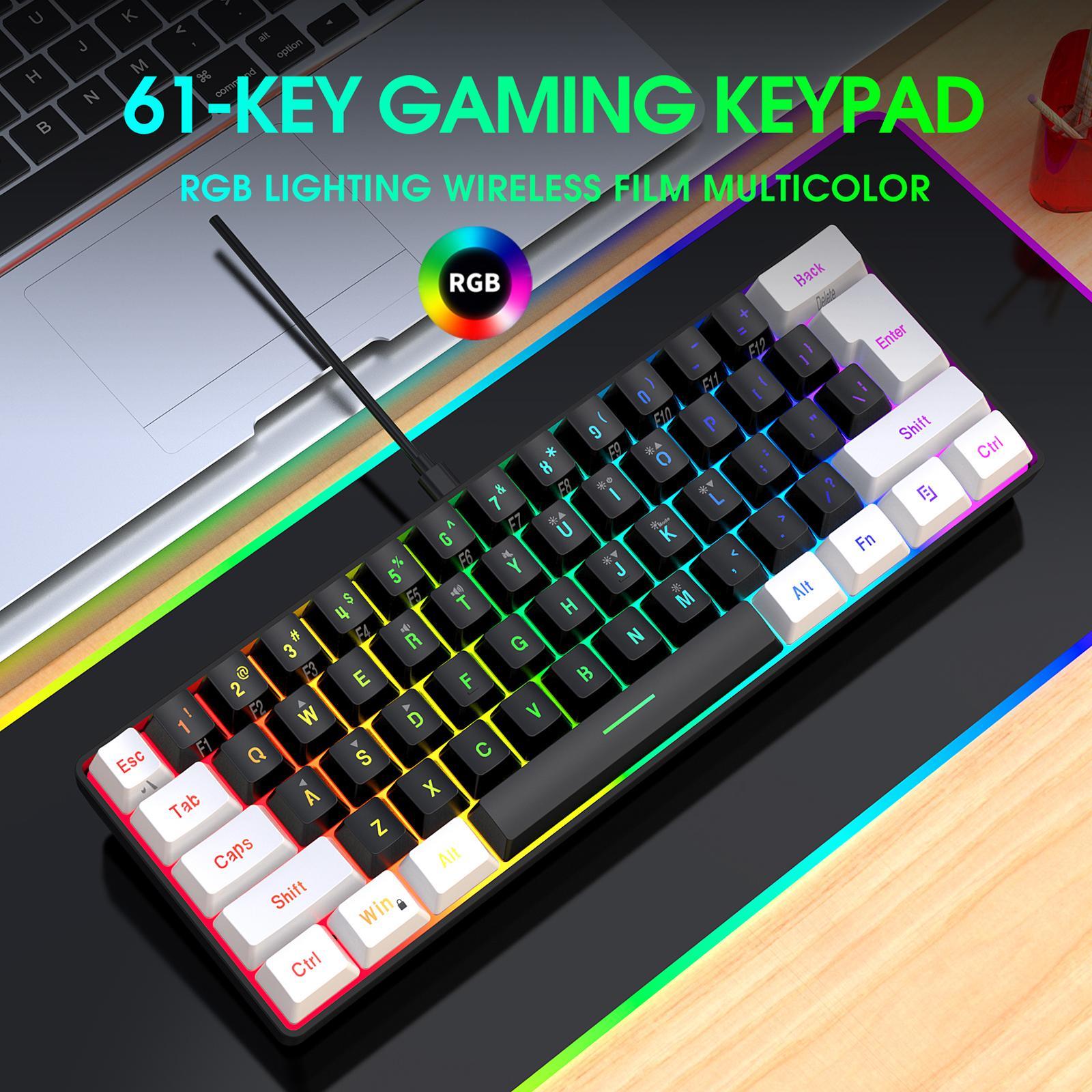 Gaming Keyboard Portable Ergonomic RGB Mechanical Keyboard for Computer