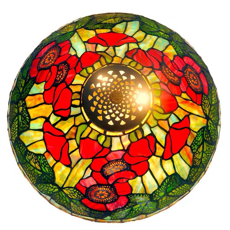 Đèn bàn Tiffany họa tiết ghép mảnh nhiều màu phong cách tân cổ điển TF03