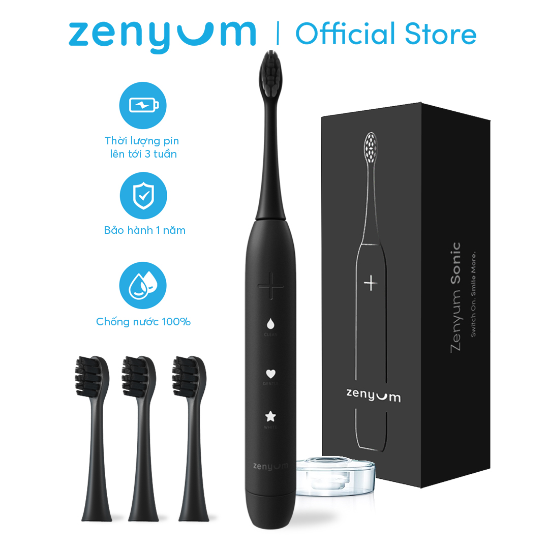 Bộ Bàn Chải Đánh Răng Điện Zenyum Sonic T11 & 3 Đầu Thay Thế TB14A - Công Nghệ Singapore