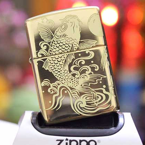 Bật Lửa Zippo Khắc Cá Chép 08 – Bật Lửa Zippo 254b.Cachep08