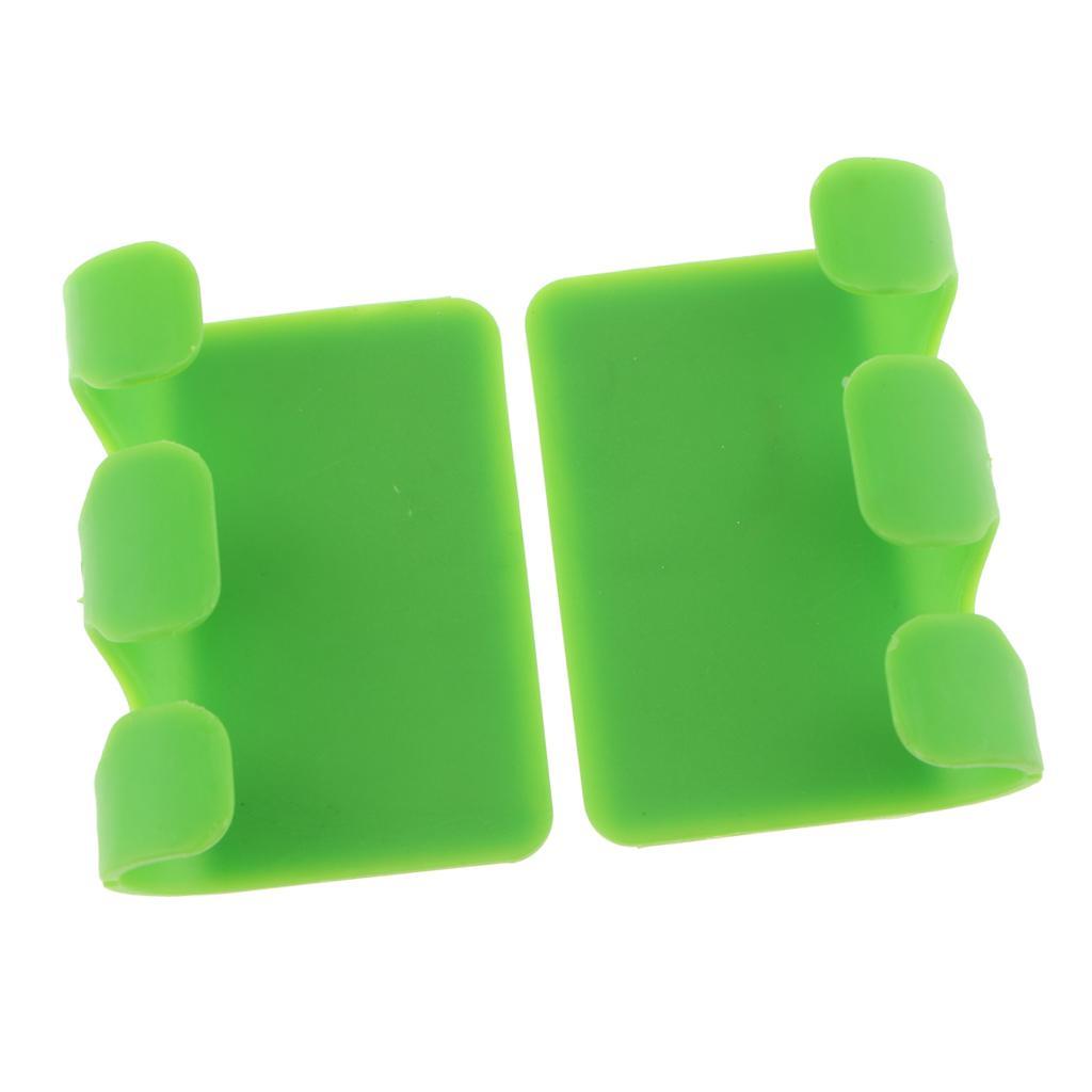 2pcs Adhesive ABS Holder Hanger Power Plug Cable Key Hook Green