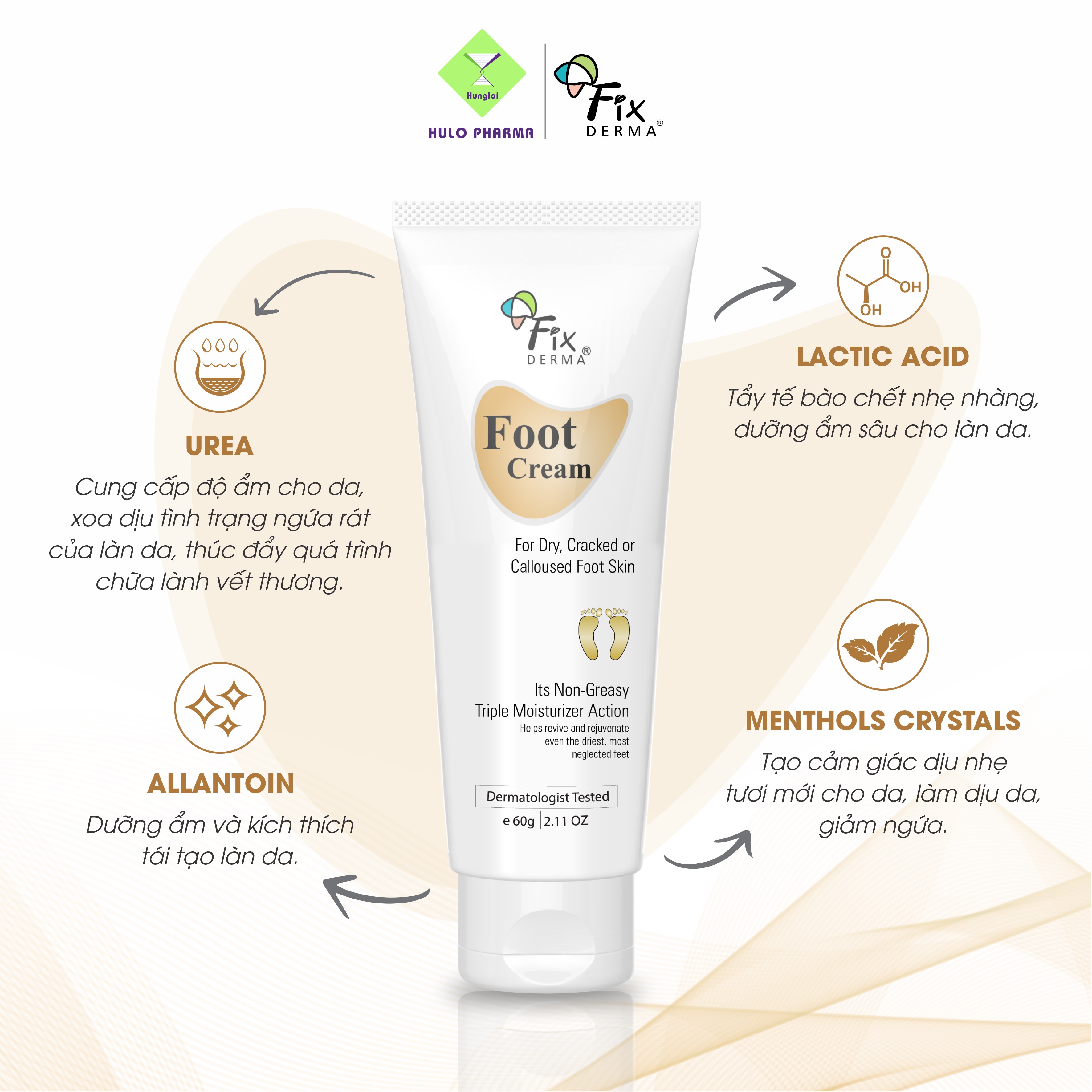 Kem Dưỡng Mềm Mịn, Chống Nứt Nẻ Gót Chân Fixderma Foot Cream - 60gr