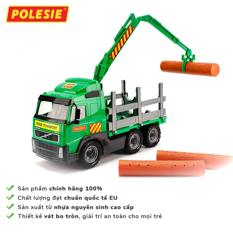 Xe đồ chơi trẻ em chỡ gỗ nhỏ Volvo PowerTruck – Polesie Toys