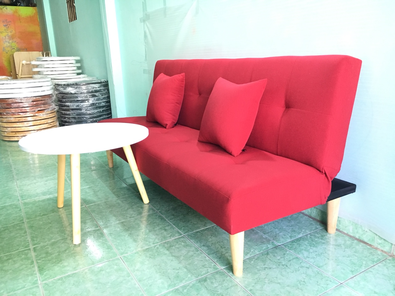 Ghế sofa giường bed đỏ bộ salon phòng khách SB1