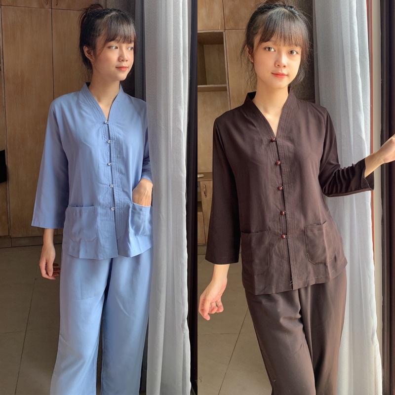 Đồ Lam Đi Chùa # Bà Lai Không Thêu # Đồ Bộ Nữ # Quần Áo Nữ
