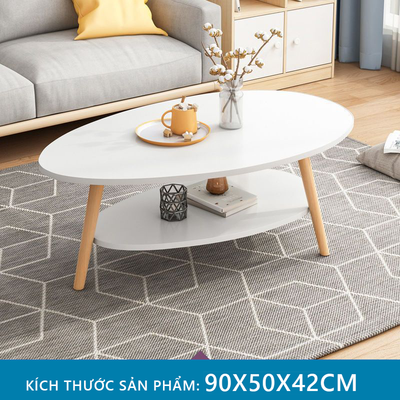 Bàn trà, bàn cafe hình trứng 2 tầng GP56