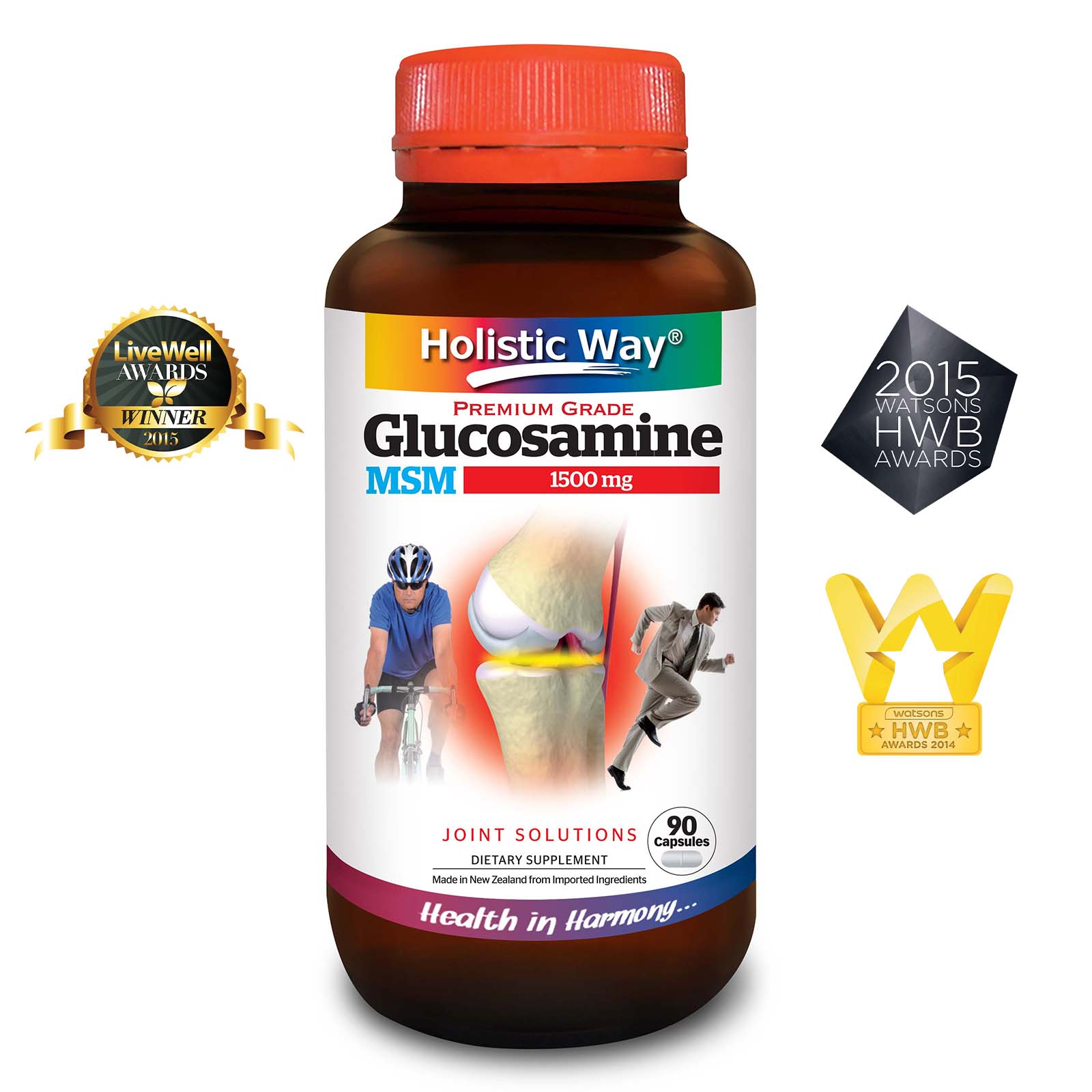Viên Uống Glucosamine Giúp Bôi Trơn Sụn, Giảm Đau Khớp, Ngăn Ngừa Thoái Hóa Khớp Holistic Way Premium Grade Glucosamine 1500Mg + MSM