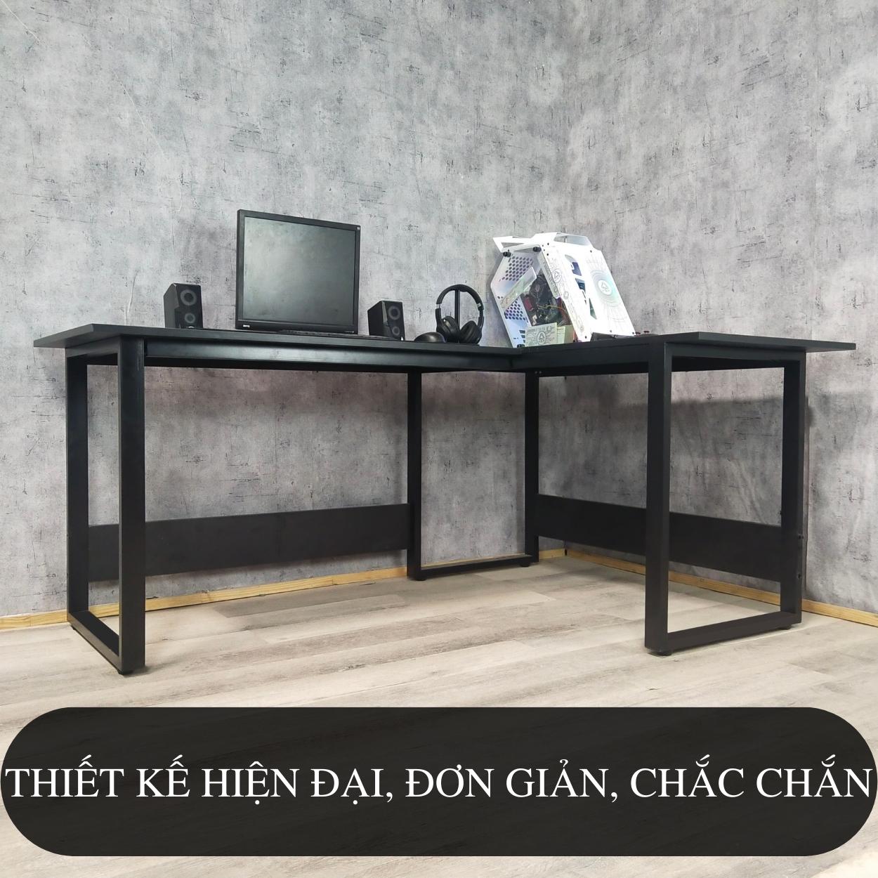 Bàn làm việc để máy tính chữ L dùng học tập, gaming FUFUTECH, mặt gỗ rộng rãi 180x120cm, khung  sơn tĩnh điện chắc chắn