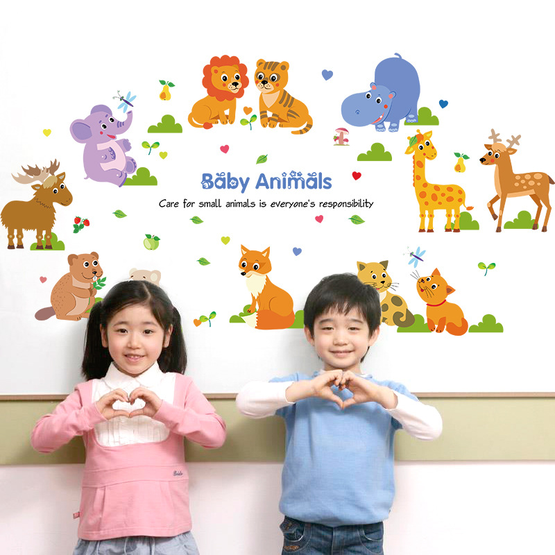 Decal dán tường Babies Aniaml