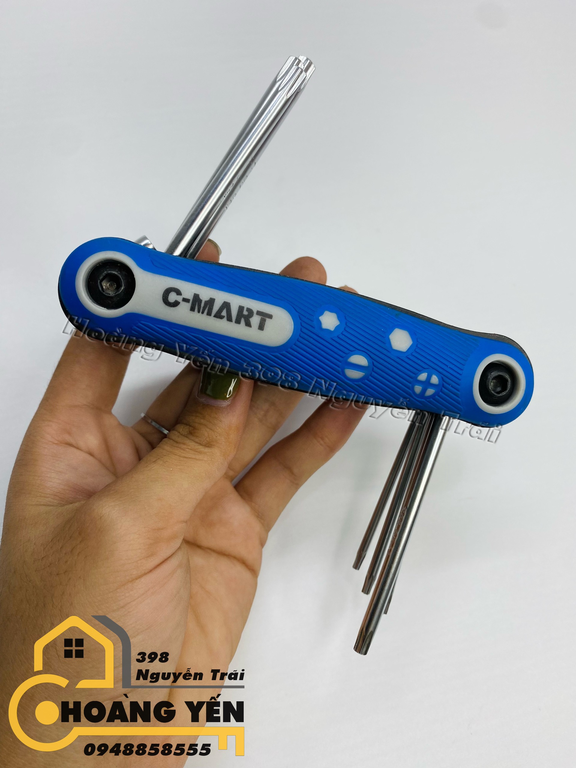 Bộ lục giác gập đầu bằng 8 chi tiết 1.5-8mm C-Mart CF0194 C-Mart CF0195