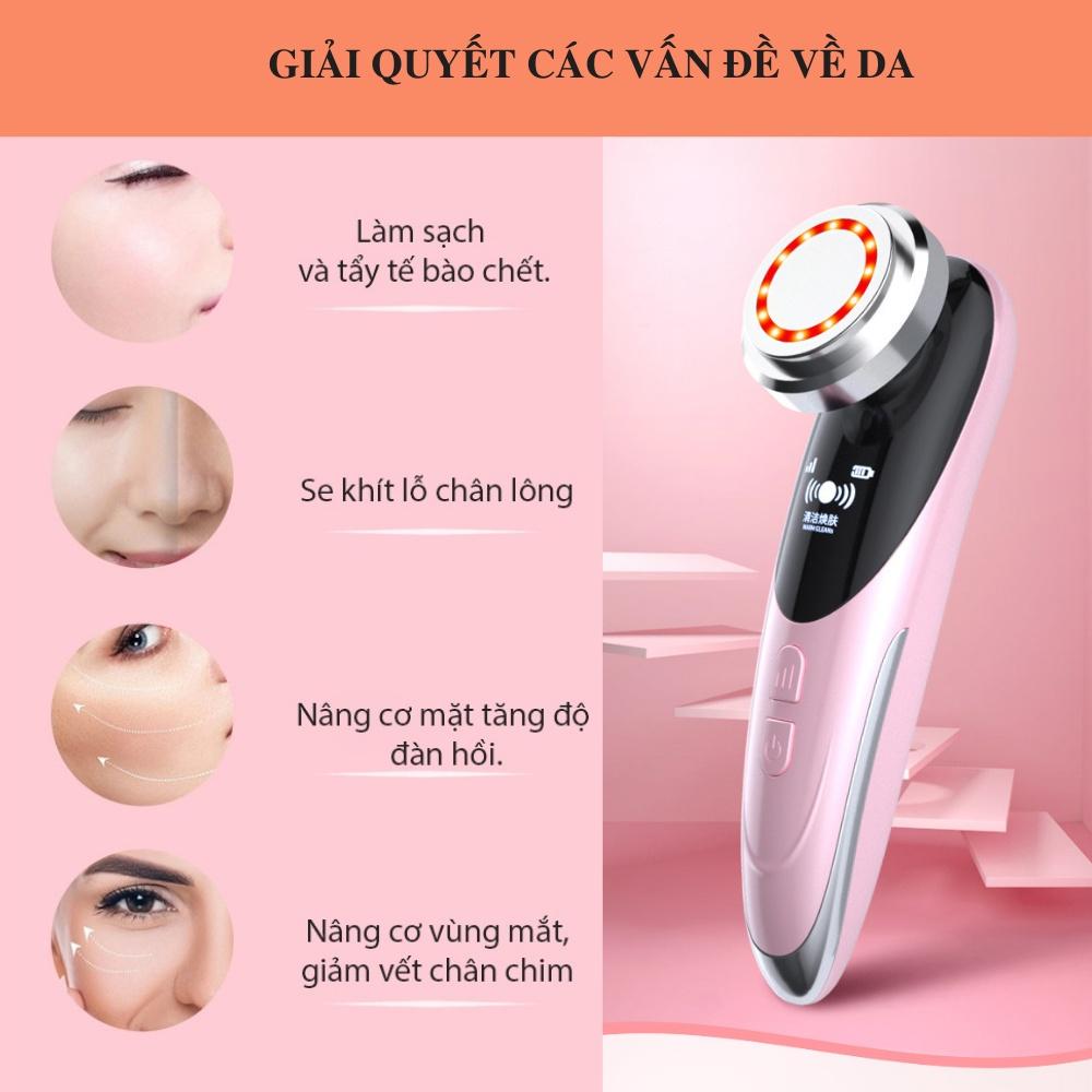 Máy đẩy tinh chất dưỡng trắng nóng lạnh Boorui, massage điện di mặt giúp làm sạch và trẻ hóa làn da