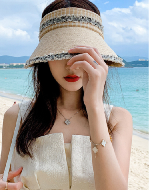 Mũ nửa đầu rộng vành chống nắng chống uv phong cách Hàn mới, nón nữ thời trang