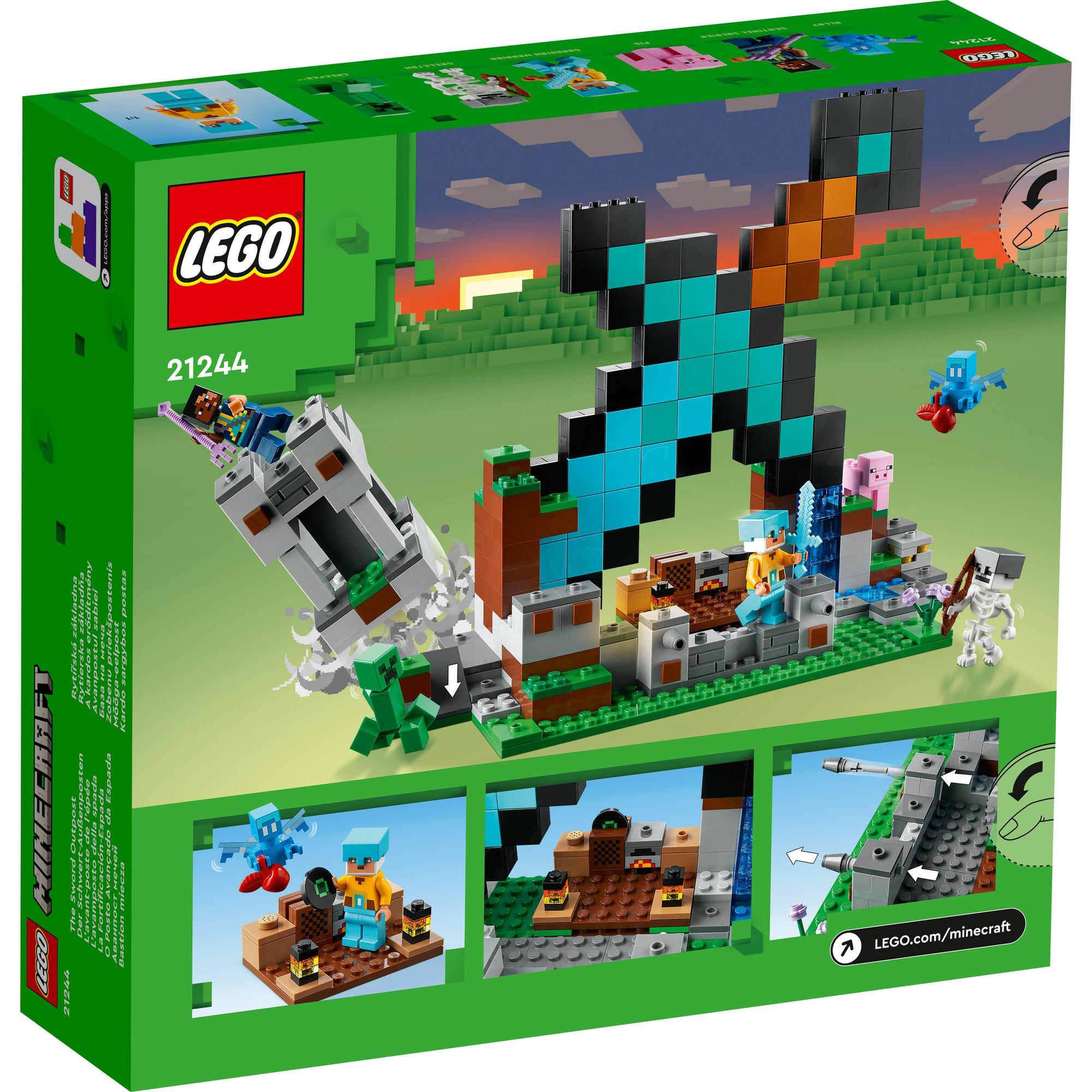 LEGO Minecraft 21244 Tiền Đồn Cất Giữ Kiếm Kim Cương (427 Chi Tiết)