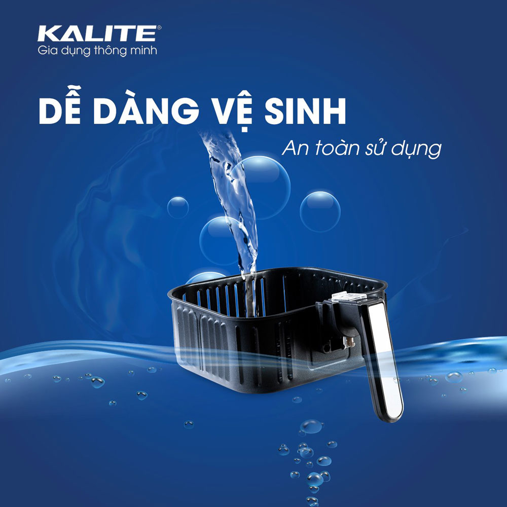 Nồi Chiên Không Dầu KALITE Q5 Vỏ Chống Gỉ Inox Dung Tích 5.5 Lít Công Suất 1700 W - Hàng Chính Hãng