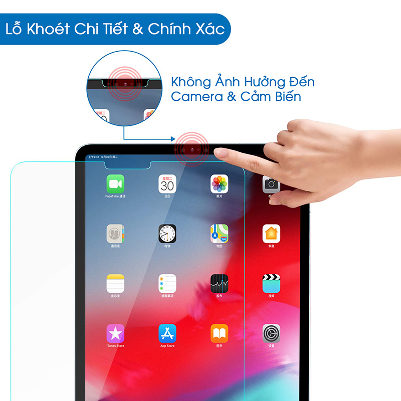 Miếng dán màn hình kính cường lực cho iPad Pro 11 inch 2018 / iPad Pro 11 inch 2020- Handtown- Hàng Chính Hãng