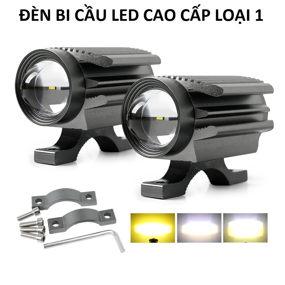 Đèn trợ sáng bi cầu cánh én FX02 12v-80v - 35W kèm pát gắn hàng cao câp mẫu mới siêu bền