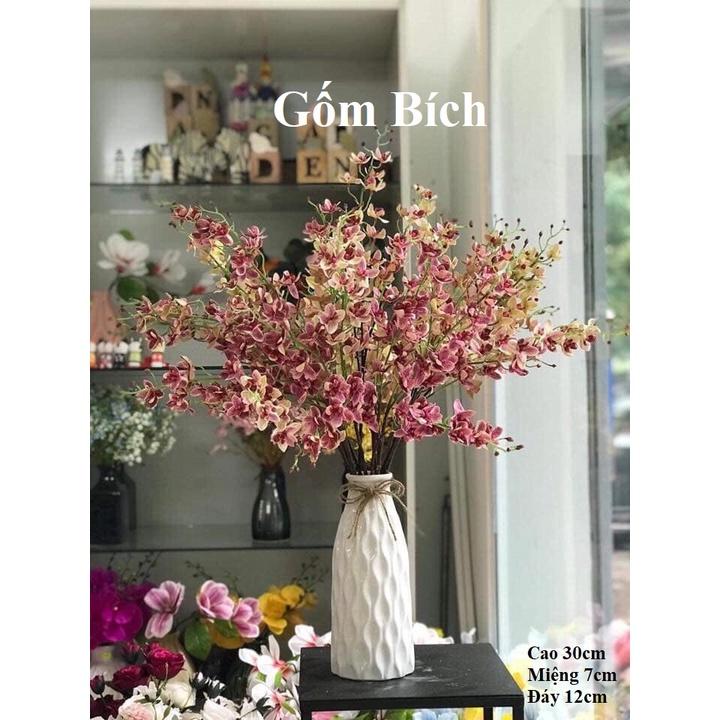 Bình Hoa Lọ Hoa Dáng Chai Xoắn Men Hỏa Biến Gốm Sứ Bát Tràng