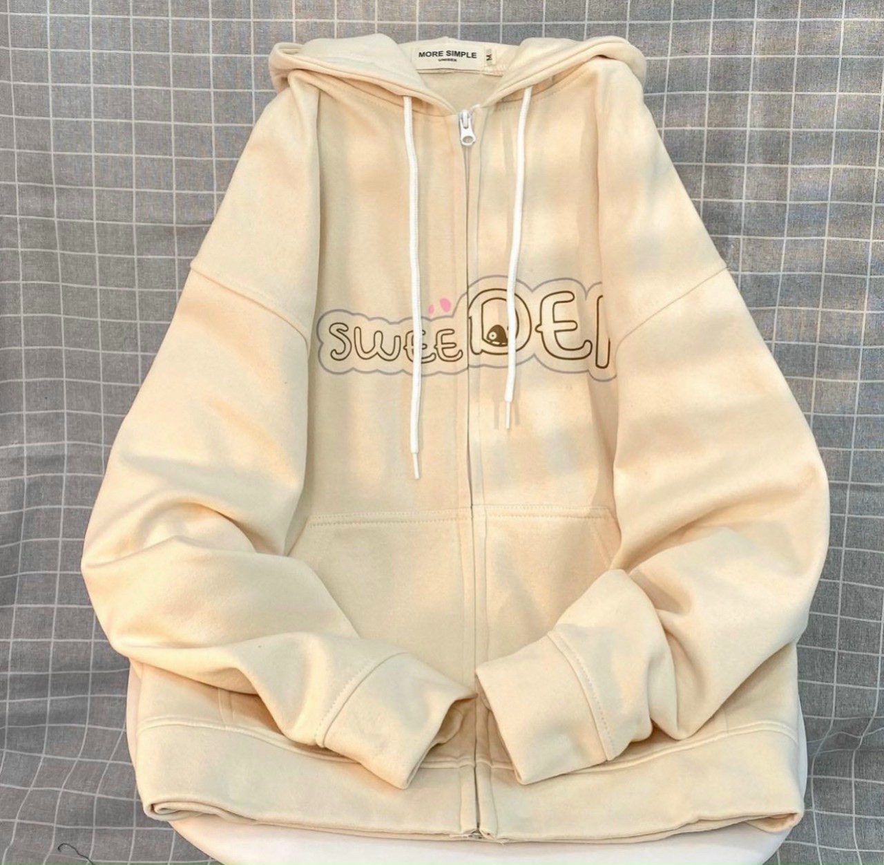 ÁO HOODIE NỮ IN CHỮ  swedeng CHẤT NỈ DÀY DẶN FORM RỘNG MÁT