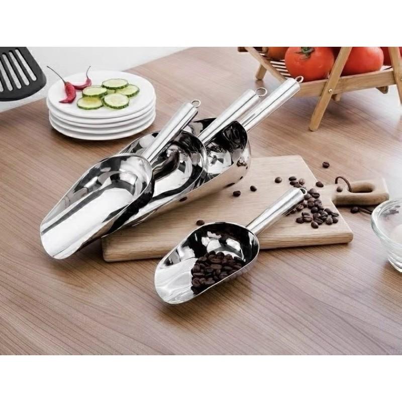 Muỗng , xẻng xúc đá ,Súc hạt 100 % inox