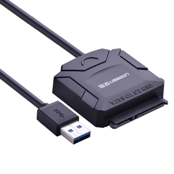 Ugreen USB 3.0 to SATA converter cable with 12V-2A power adapter dài 25cm Ugreen 20231-màu đen Hàng Chính Hãng