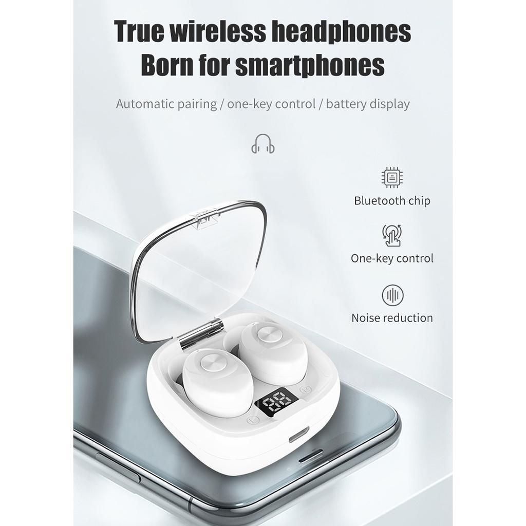 TWS Wireless Bluetooth 5.0 Earphones Touch Control 6D Stereo Earbuds White