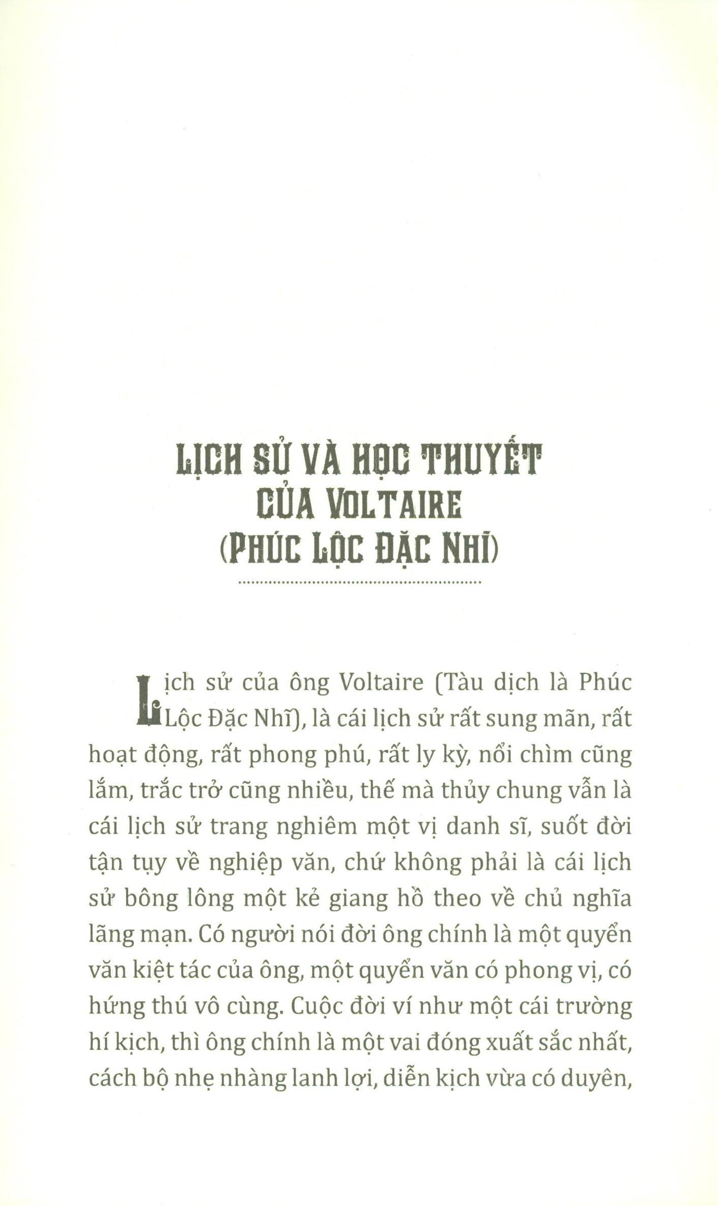 Lịch Sử Và Học Thuyết Của Voltaire