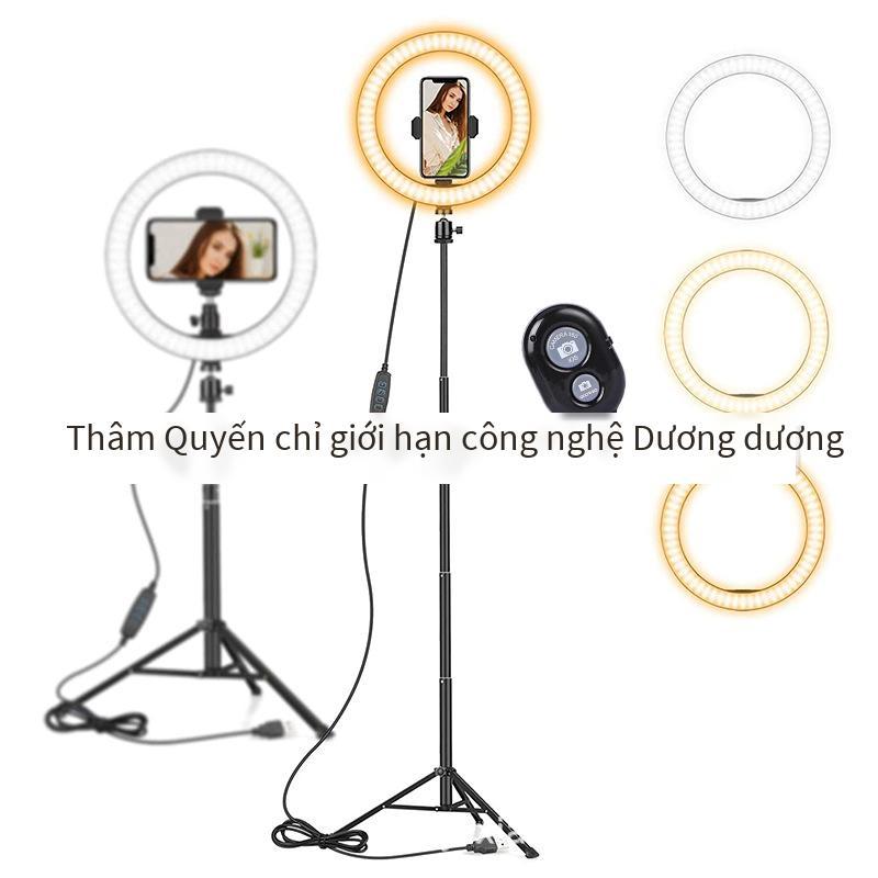 Giao hàng nhanh Vòng công cụ phát sóng trực tiếp 10 inch lấp đầy ánh sáng kính thiên văn giá đỡ gậy chụp ảnh tự sướng cho điện thoại di động Đèn LED làm đẹp đèn vòng ánh sáng