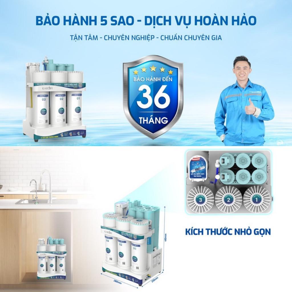 Máy Lọc Nước Để Gầm KAROFI KAQ-U95 PRO, 10 Lõi Cao Cấp, Vòi Led Điện Tử, Kết Nối Wifi, hàng chính hãng