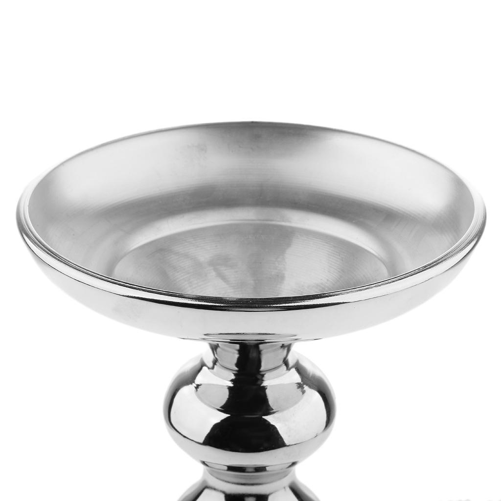 Silver Metal Candle Holder Wedding Event Central Road Flower Vase Rack 315mm