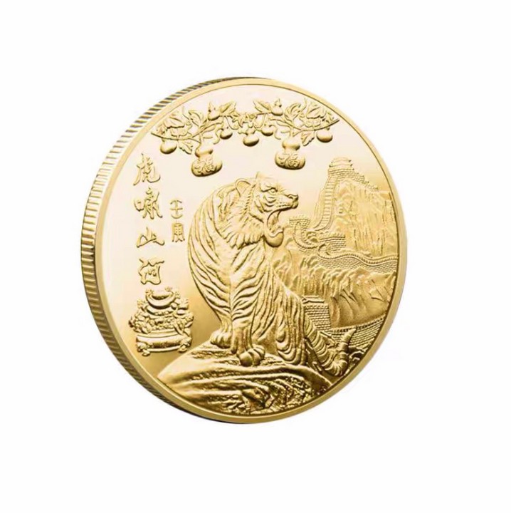 Xu Hình Con Hổ Gầm Của Hongkong, Dùng trưng bày trong nhà, trên bàn sách, bàn làm việc, làm quà tặng độc lạ ý nghĩa, kích thước 4cm, màu vàng - TMT Collection - SP005341