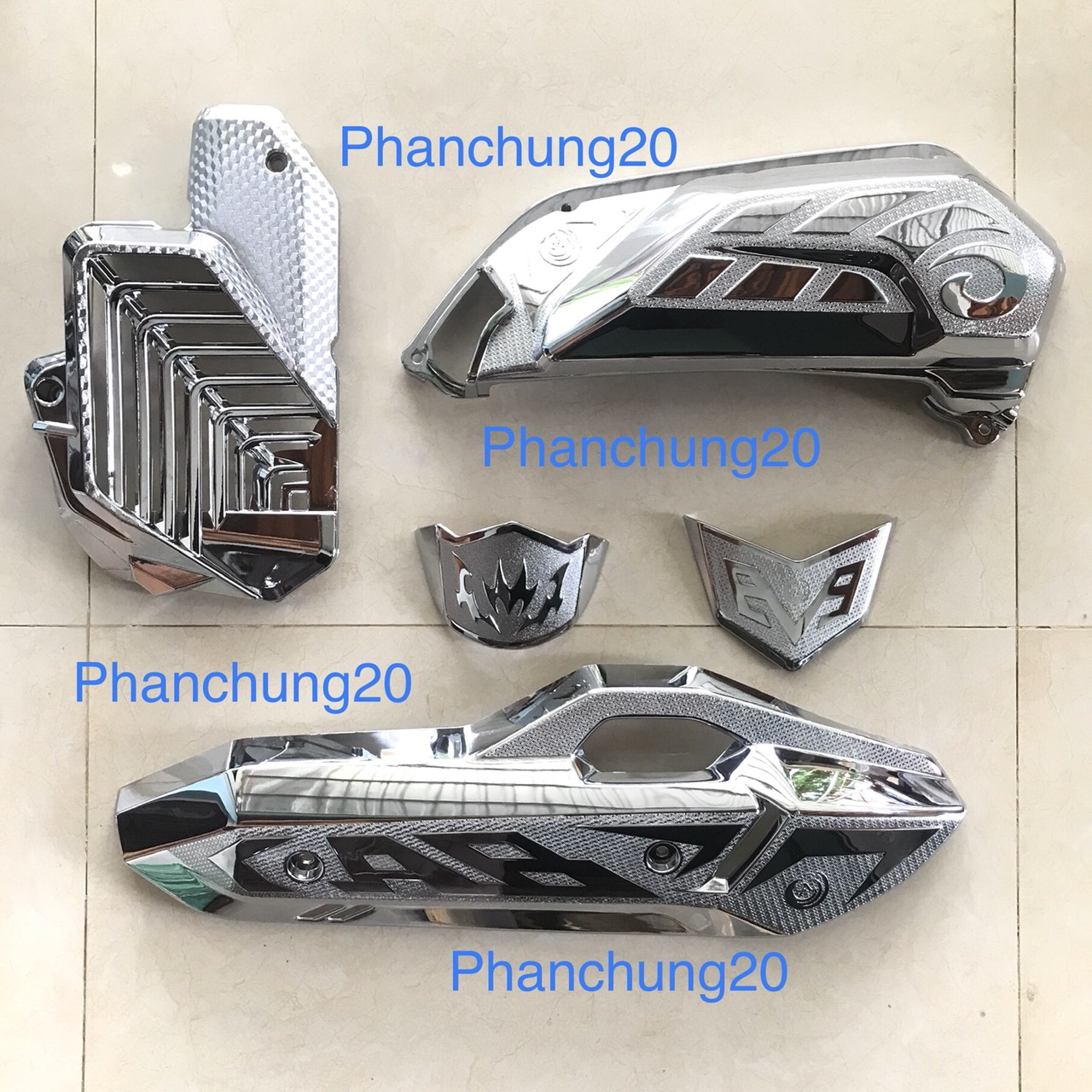 COMBO ỐP PHỤ KIỆN TRANG TRÍ DÙNG CHO ĐỜI XE AB 2022 2023 - 125 160cc CROM