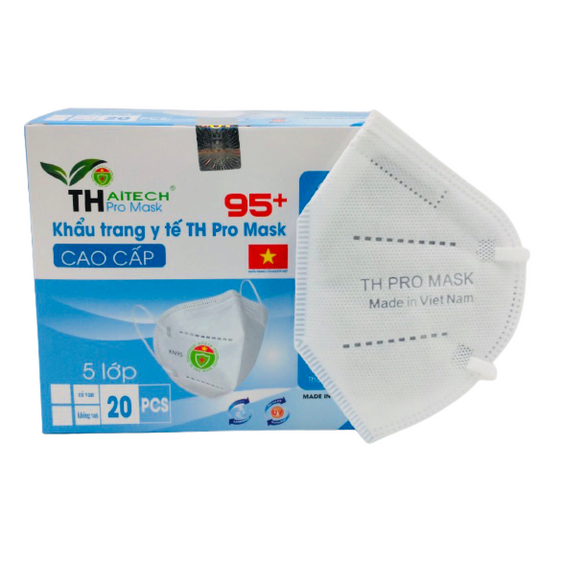 HỘP 20 CÁI KHẨU TRANG Y TẾ KHÔNG VAN TH PRO MASK 95