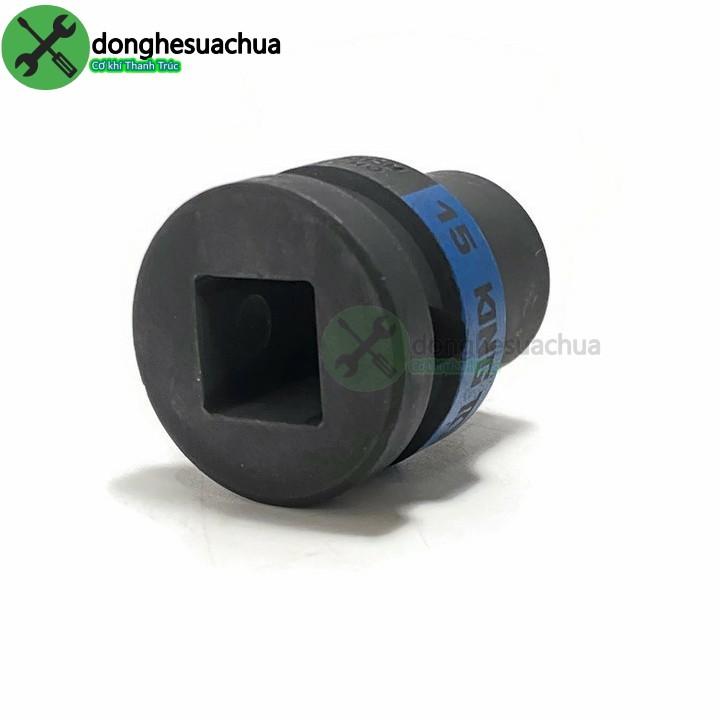 Tuýp 15mm 1/2 Kingtony 453015M loại ngắn 12 cạnh màu đen