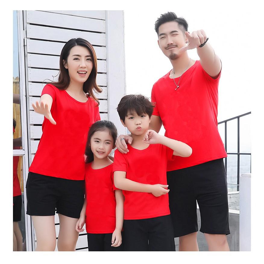 Áo nhóm, lớp, gia đình MÀU ĐỎ - HAPPY TIME