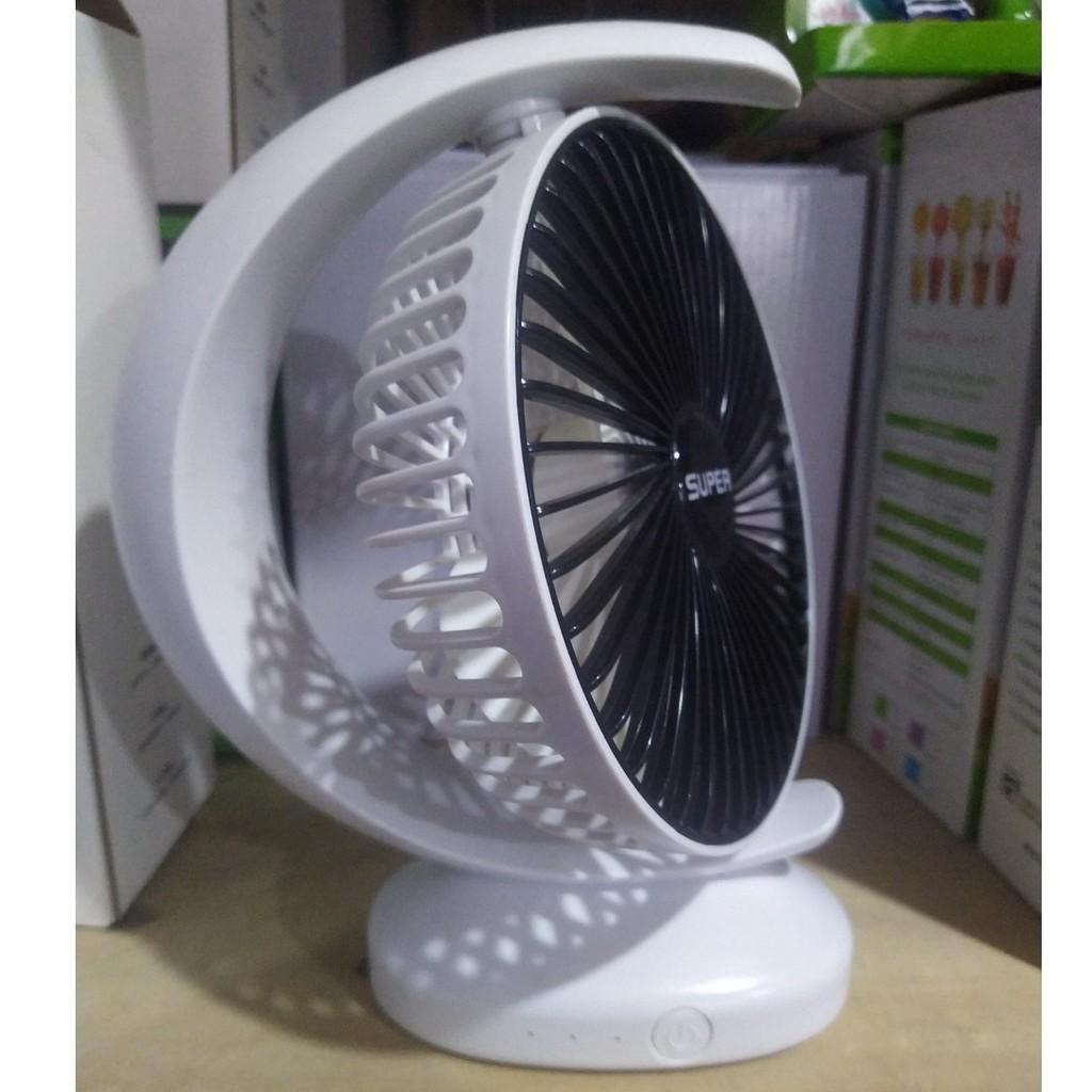 Quạt Để Bàn Sạc Tích Điện Super Fan, quat tich dien, Tích Hợp Chế Độ Gập Thông Minh Sạc Tích Điện Tuỳ Chỉnh 3 Cấp Độ